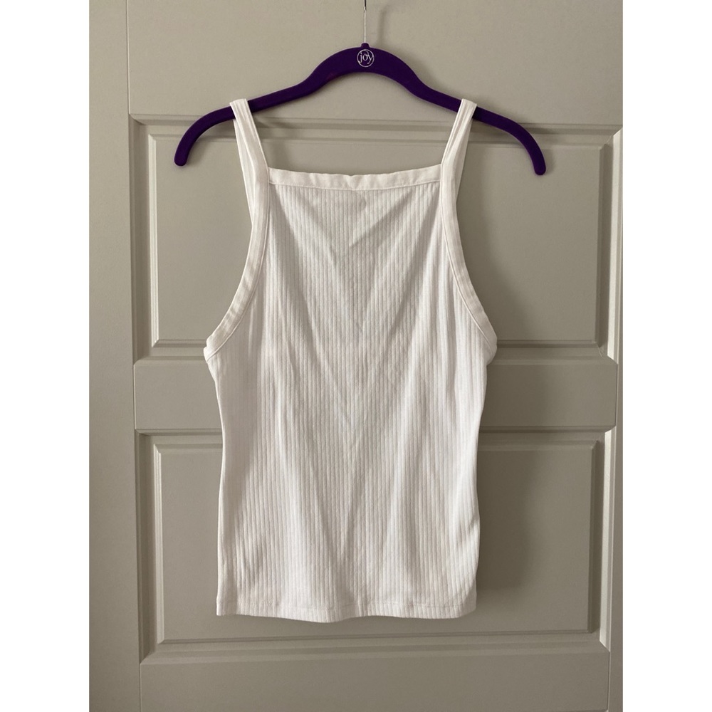Free People Ribbed White Tank
